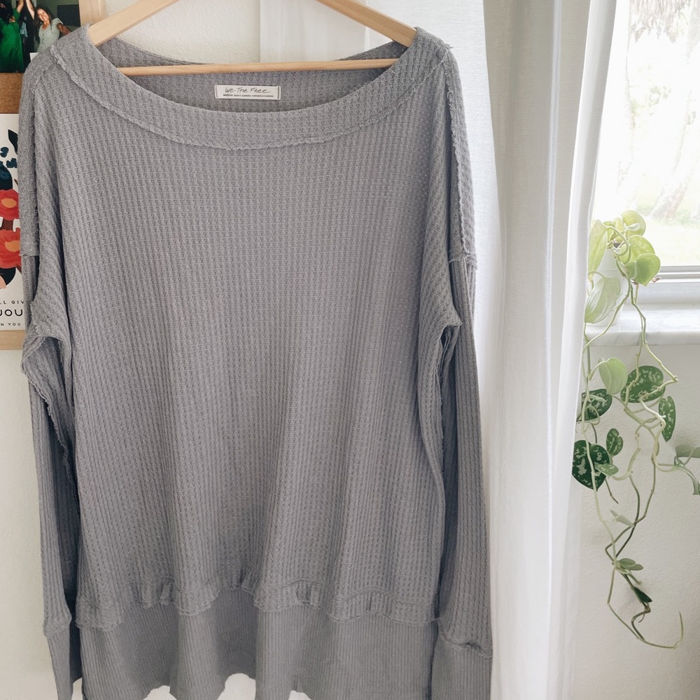 Free people | We the Free oversized light purple tunic long sleeve shirt